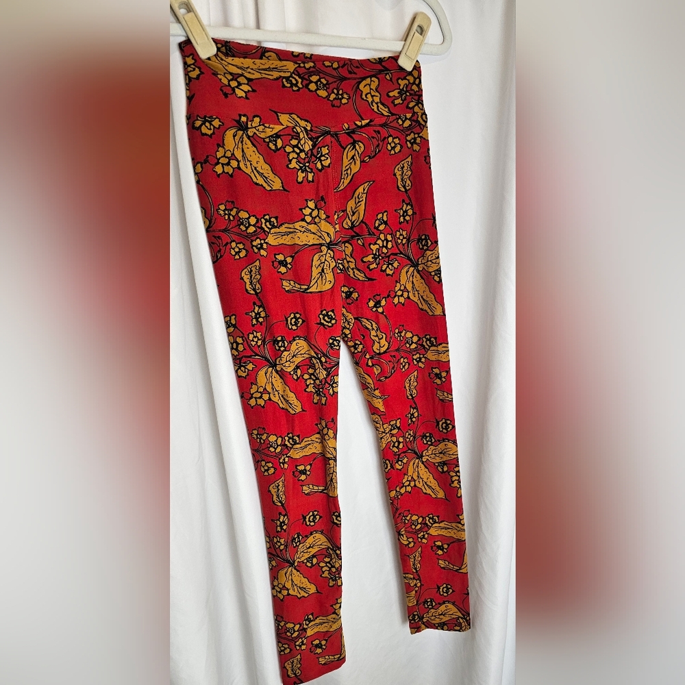 LuLaRoe Leggings Womens Red One Size Stretchy